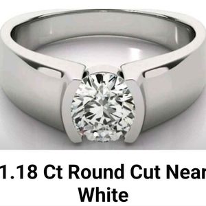 1.18 1.18 Ct Round Cut Near White on sterling silver